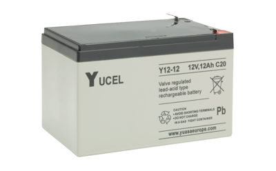 Yuasa aku 12Ah, 12V, YUCEL 12-12 BATTERY, 3,2 kg (Tehase kastis 5tk)