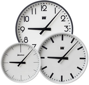 Slave Clock, plastic, HH:MM, Office, Ø230, Grey, Single sided