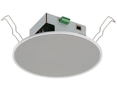 IP süviskõlar valge (RAL 9016), 16cm, 8W, 60Hz-20kHz, SIP audio, ONVIF audio, multicast audio (kuni 20 aadressi), scheduler (kalender muusika/teadete edastamiseks), PoE, 1W/1m 94dB