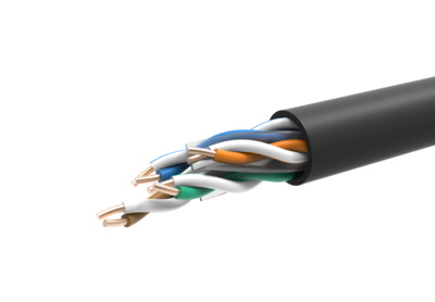 LinkSide, Cat6, U/UTP, välikaabel, 23AWG (0.55mm), must (RAL9005), PE, 305m trummel