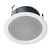 Ceiling Speaker for AB-Cabling , 2x6 watts, RAL 9010, metal, with thermal fuse, ceramic block, firedome, certified EN 54-24, BS 5839 compliant, IP55, 1438-CPR-0233, DL-AB 06-200/T-EN54